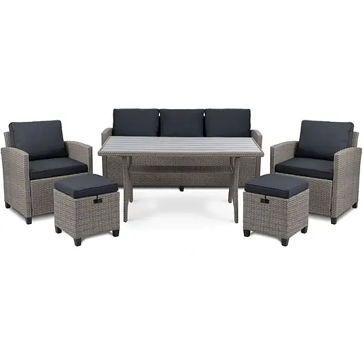 Комплект садовой мебели Di Volio Genova Серый/Графитовый