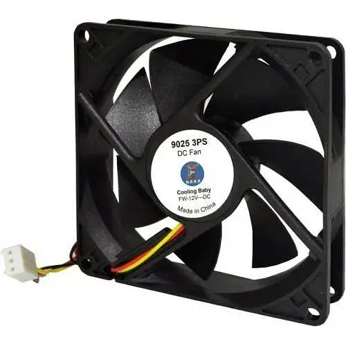 Вентилятор 90 мм Cooling Baby 9025 3PS чорний 90x90x25мм SB 12В 0.18А 24.3 дБ 2200 об/хв 3pin - фото 1