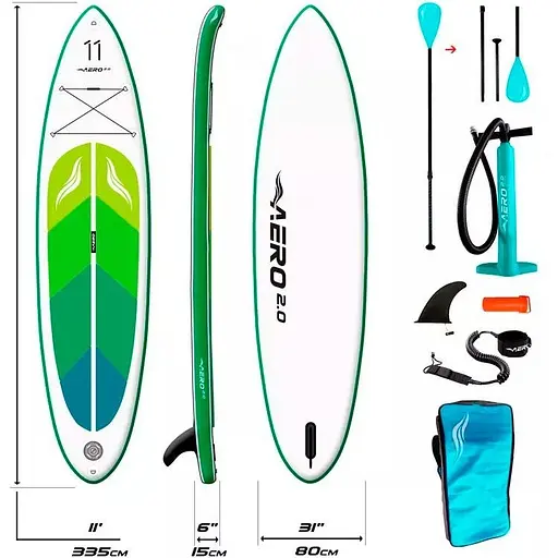 Надувна SUP-дошка AERO Board 2.0 11'0" Green Leaf [140356] - фото 4
