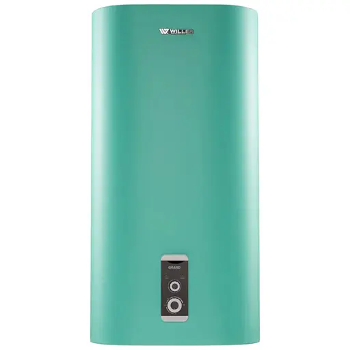 Водонагрівач Willer Grand 2, кВт, сухий ТЕН, 50 л, вертикальний, прямокутний, бірюзовий (EV50DR) - фото 1