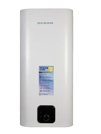 Водонагреватель Ocean CUBE 50 Л, 2 кВт, мокрый, ТЭН, прямоугольный, вертикальный, белый (RZF50D-4 ET+WT) - фото 1