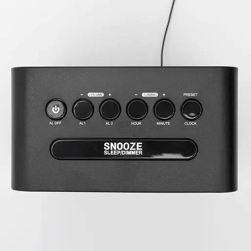 BYRONSTATICS Будильник FM-радіо, радіобудильник на тумбочці з мережею та резервним акумулятором, повтор сигналу, таймер сну - фото 4