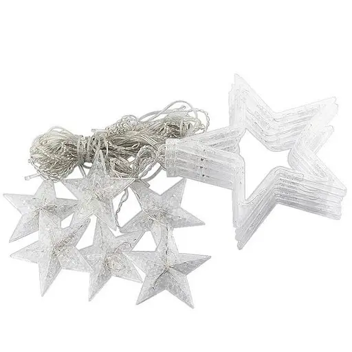 Гірлянда від мережі Зірки 3х 0.6м Світлодіодна новорічна гірлянда Біла - фото 7