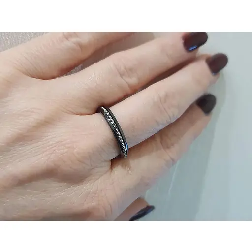 Серебряное кольцо Aurora с керамикой. С1002Ч 18 - фото 2