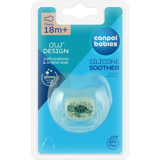 Пустышка силиконовая круглая Canpol babies Love&Sea 18+ месяцев голубая (34/902_blu) - фото 3