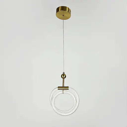 Латунний підвіс із двома завитками обплетеного неону 24 Вт | Арт. MJ 201-300 AB | Line F - фото 6