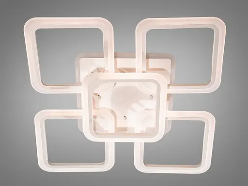 Біла LED люстра під стелю в спальню з підсвіткою, дімером, 125W - фото 2