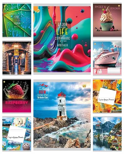 Зошити учнівські 48 аркушів лінія Тверда 42506 МІКС 2, 10 шт. в упаковці,