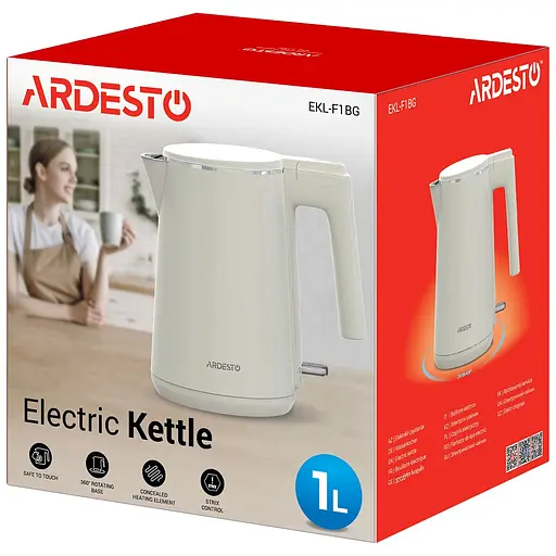 Электрочайник Ardesto EKL-F1BG Beige 1500W 1 л - фото 6