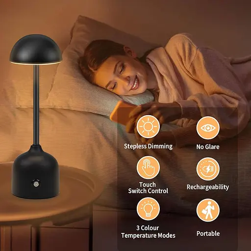 Бездротова настільна лампа з регульованою яскравістю з сенсорним вимикачем - фото 4