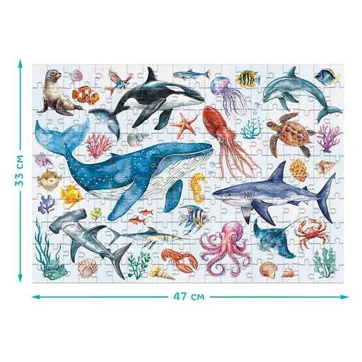 Детский пазл Монтессори "Океанические животные" DoDo Toys 300630, 200 элементов - фото 4