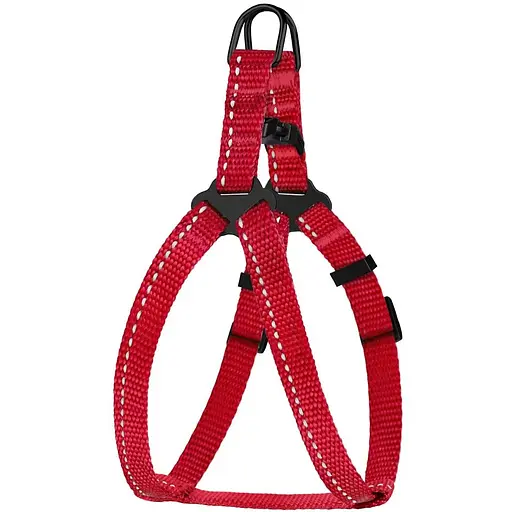 Шлея для собак Barksi Active світловідбивна (обхват грудей 24-30 см ширина 1 см) червона - фото 1