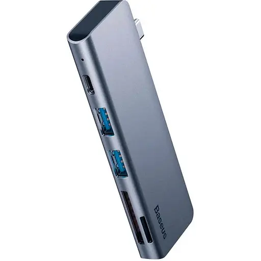 Usb-хаб Baseus Harmonica Five-in-one Hub Adapter Сірий - фото 1