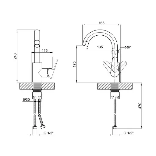 Змішувач для кухні Lidz Vida 03U-SFS - фото 3