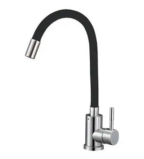 Смеситель для кухни Solone EZA4-F090KB гибкий силиконовый излив Черный 30412 - фото 1