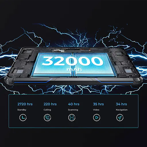 Планшет Oukitel RT7 4G TITAN 10.1` FHD+ /8GB/256GB/MT8788/ 32000mAh/ 48+32Мп /IP69K / LTE Blue - фото 6