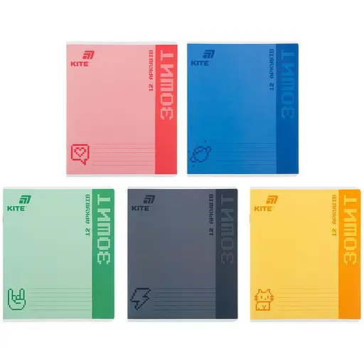 Набор тетрадей Kite One color в клетку 12 листов 25 шт. (K26-232) - фото 1