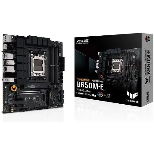 Материнская плата Asus AM5 TUF Gaming B650M-E, B650, 4xDDR5, Int.Video (CPU), 4xSATA3, 2xM.2, 1xPCI-E 4.0 16x, 2xPCI-E 4.0 1x, Realtek 7. 6xUSB3.2/6xUSB2.0, HDMI/2xDP, MicroATX - фото 2