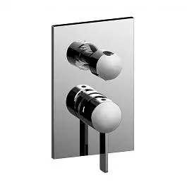 Змішувач для ванни/душу на 2 споживача Paffoni Rock з металевою накладкою chrome RO018CR/M, Хром - фото 1
