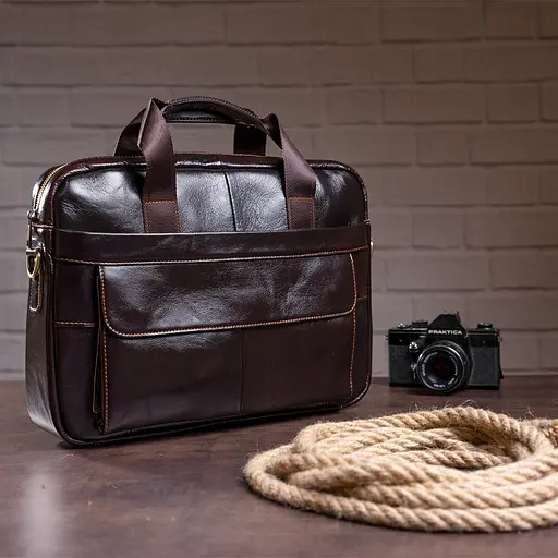 Чоловіча шкіряна сумка Vintage 39х28,5х6,5 см sum0014987 - фото 3