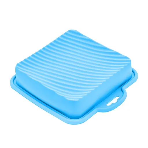 Форма квадратная силиконовая для выпечки кексов, тортов, пирогов и пирожных 18х18 см, A-plus Голубой 85741 - фото 8