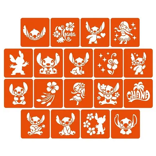 Набор трафаретов для био-тату "Лило и Стич" Fresh Tattoo lilo_stich_5x5_18_1 - фото 1