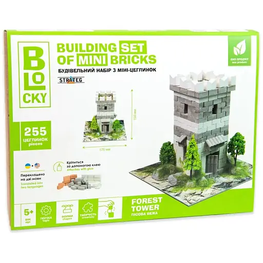 Строительный набор для творчества из мини-кирпичиков BLOCKY Лесная Башня Strateg (31019)