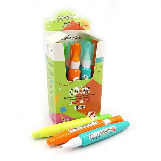 Коректор-ручка, Ellott, 12 шт. в упаковці