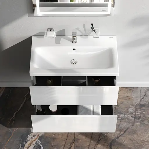 Тумба з умивальником AM.PM Gem підвісна 75 см білий MGA-FHX07522WG-WCC0752WG Білий - фото 3