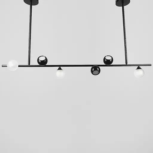 Видовжена підвісна люстра SIMPLE у чорному каркасі 120 см | Line F | Арт. SG33/6 BK - фото 1