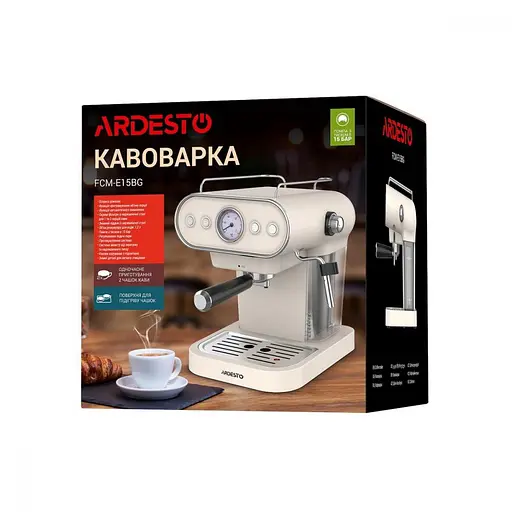 Рожкова кавоварка еспресо Ardesto FCM-E15BG - фото 9