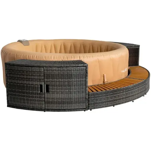 Джакузи-SPA надувная THUNDER LATTE 6-местная серая мебель из ротанга 4 шт. (LATTE-HALF-GRAY) - фото 1
