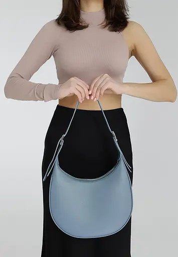 Жіноча шкіряна сумка Vivian блакитний флотар - фото 2