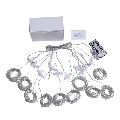 Гирлянда штора LED Star Sun Lamp большие капли росы 3х2.5 метра 200 led c пультом - фото 5