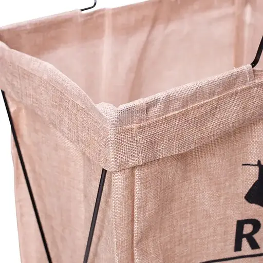 Кошик для білизни Yiwu HP-41-11BE з алюмінієвим каркасом 36х32х52 см бежевий - фото 5