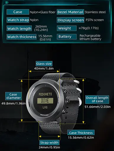 Часы North Edge Model D 10 Bar с компасом - фото 8