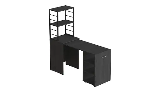 Стол-тумба трансформер Смарт 4/1 с этажеркой Ferrum-decor 1430x1450x500 Черный металл ДСП Сосна Кембра 16 мм (FRD-105125) - фото 3