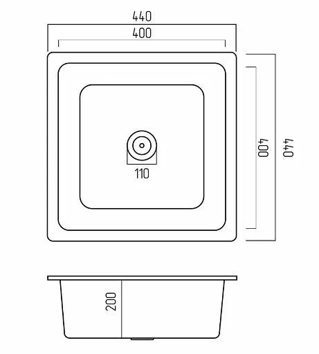 Кухонная мойка Platinum 4040 RUBA (SP000040830) - фото 8
