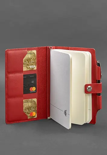 Женский кожаный блокнот (Софт-бук) 4.0 красный - фото 4