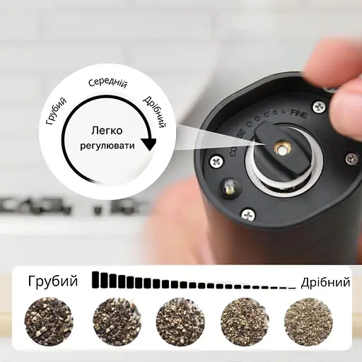 Електричний млинок для солі перцю Ringel Fusion 18 см ABS пластик керамічні леза (RG-5122-01) - фото 6