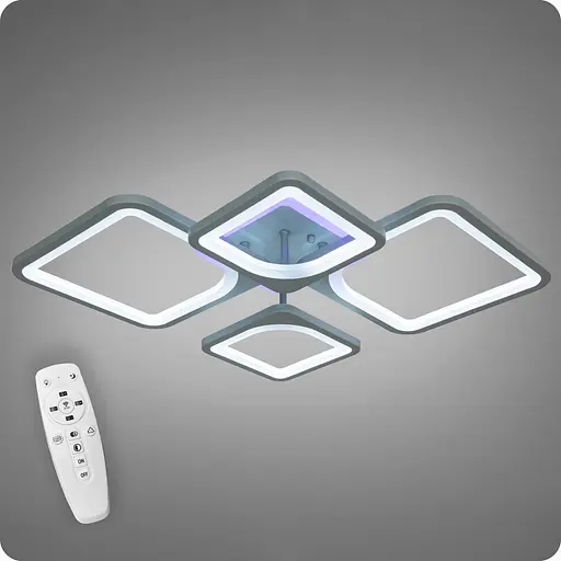 Люстра світлодіодна 517 Dlight 3color з пультом 100Вт Сірий (01980) - фото 1