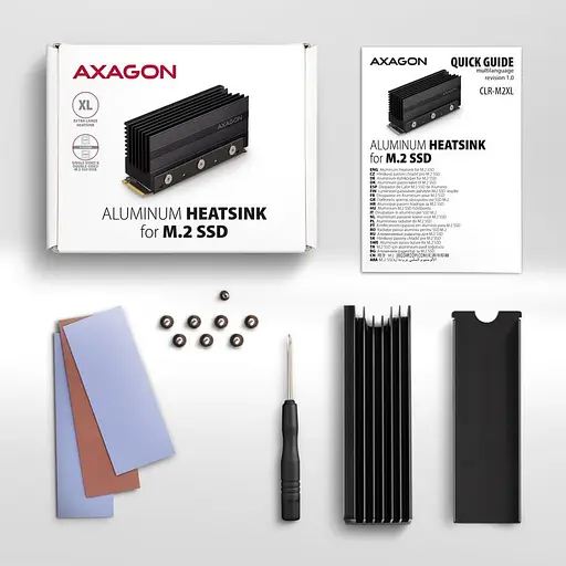 Радиатор з пасивним охолодженням для накопичувачив AXAGON CLR-M2XL heatsink for M.2 SSD - фото 4