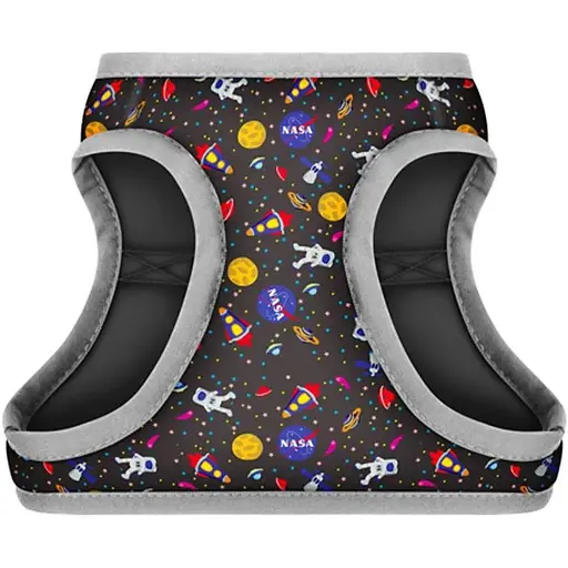 Шлейка для собак Waudog Clothes мягкая с QR паспортом, рисунок "NASA", XS3 - фото 2