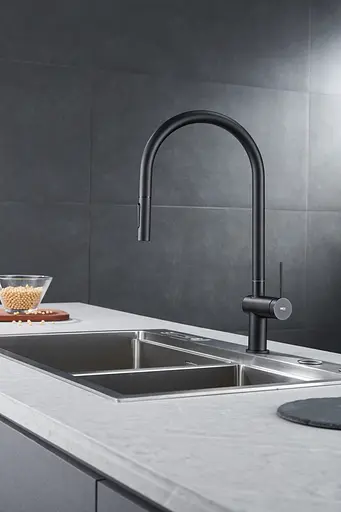 Змішувач для кухні Imex Berna чорний матовий GCE026/NG Чорний матовий - фото 2