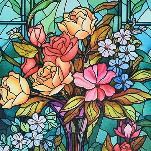 Алмазная мозаика Strateg ПРЕМИУМ Краски витража размером 30х30 см не полная выкладка (DEEX16285) - фото 1