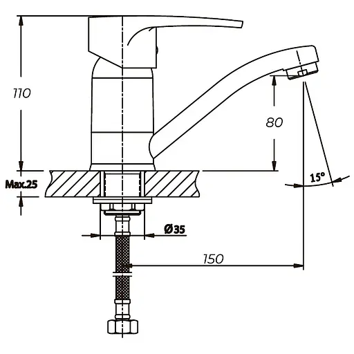 Смеситель для умывальника Haiba Ceba 555 HB0035 Хром - фото 2