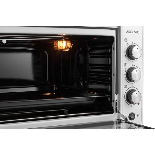 Электропечь Ardesto 1700 Вт, 48 л, хром.тены, таймер, подсвеч., конвекция, подв.стекло, белый - фото 9