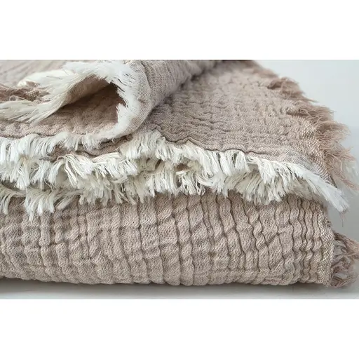 Покривало Lotus Home Larna muslin 160х200 см бежеве (svt-2000022344258) - фото 3
