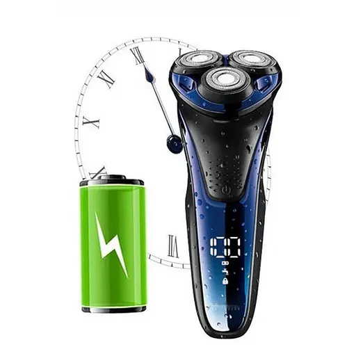 Електробритва акумуляторна VGR V-306 LCD IPX7 роторна з триммером - фото 8