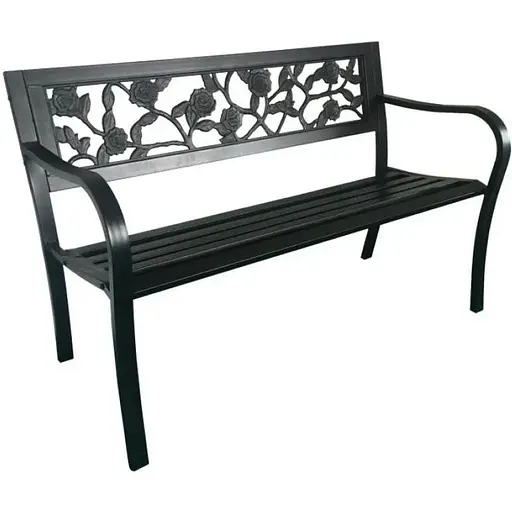 Скамейка для сада Chomik Garden Line Rose стальная с декоративной спинкой - фото 2